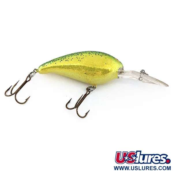 Vintage Norman DD14, 3/5oz Yellow / Green fishing lure #14859