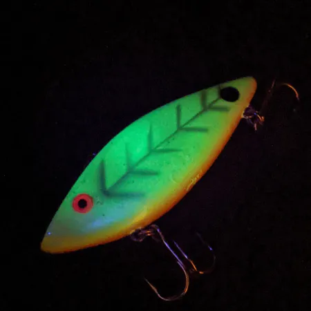 Vintage Cotton Cordell Super Spot UV, 1/2oz Chartreuse UV Glow in UV light, Fluorescent fishing lure #14860
