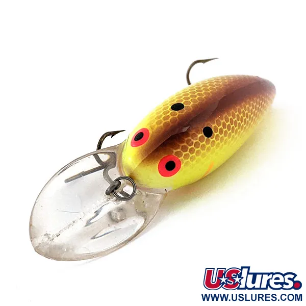 Vintage Bomber model 7A baby striper UV, 1/2oz Yellow fishing lure #14863