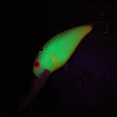 Vintage Bomber model 7A baby striper UV, 1/2oz Yellow fishing lure #14863