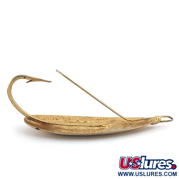 Vintage   Weedless Johnson Silver Minnow, 3/4oz Gold fishing spoon #14865