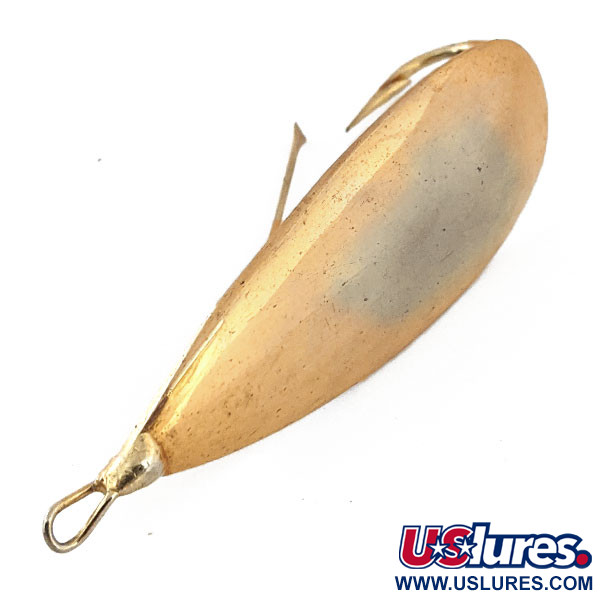 Vintage   Weedless Johnson Silver Minnow, 3/4oz Gold fishing spoon #14865