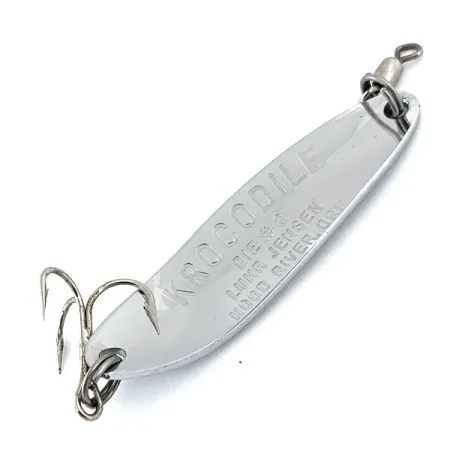 Vintage Luhr Jensen Krocodile #3, 1/3oz Nickel / Hologram fishing spoon #14876