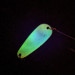 Vintage  Dick Nite Spoons Dick Nite #2, 1/16oz White Pearl / Yellow Pearl UV Glow in UV light, Fluorescent fishing spoon #14879