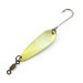 Vintage  Dick Nite Spoons Dick Nite #2, 1/16oz White Pearl / Yellow Pearl UV Glow in UV light, Fluorescent fishing spoon #14879