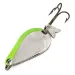 Vintage  Acme K.O. Wobbler , 1/4oz Nickel / Green fishing spoon #15655
