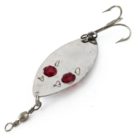 Vintage Lucky Strike Gold Red Flash, 3/4oz Nickel / Red Eyes fishing spoon #14886