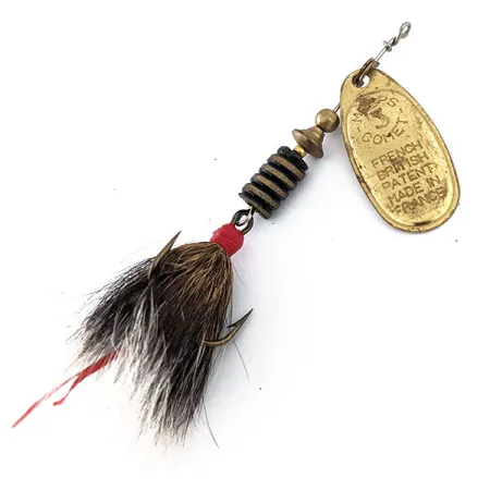 Vintage Mepps Comet 3 Dressed, 1/4oz Gold spinning lure #14895