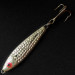 Vintage  Mann's Bait  Mann's Mann-O-Lure Hammered Jig Lure, 1oz Hammered Silver fishing spoon #14897