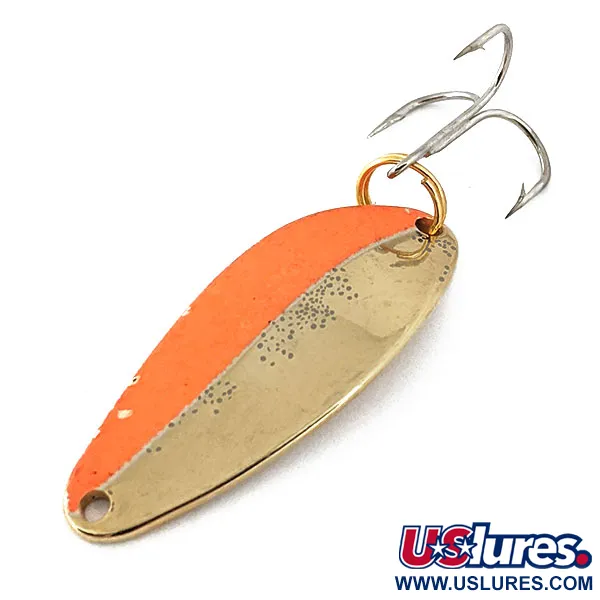Vintage Acme Little Cleo, 1/4oz Gold / Orange fishing spoon #14904