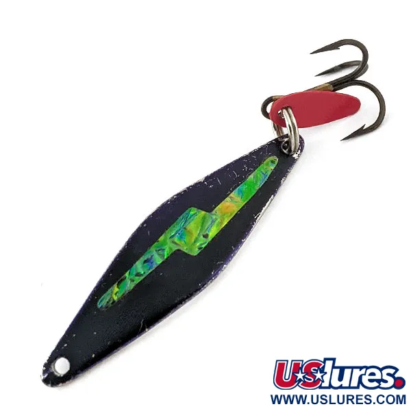 Vintage   Bay de Noc Do-Jigger, 3/16oz Black / Nickel / Green fishing spoon #14906