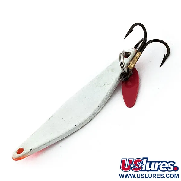 Vintage Bay de Noc Do-Jigger UV, 3/16oz White / Orange fishing spoon #14907