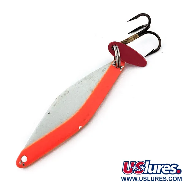 Vintage Bay de Noc Do-Jigger UV, 3/16oz White / Orange fishing spoon #14907