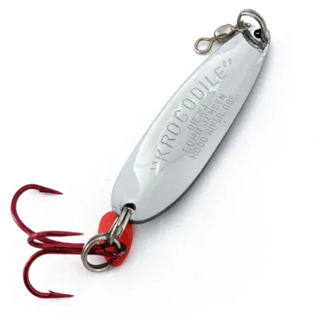 Vintage Luhr Jensen Krocodile #4, 3/4oz Nickel fishing spoon #14909