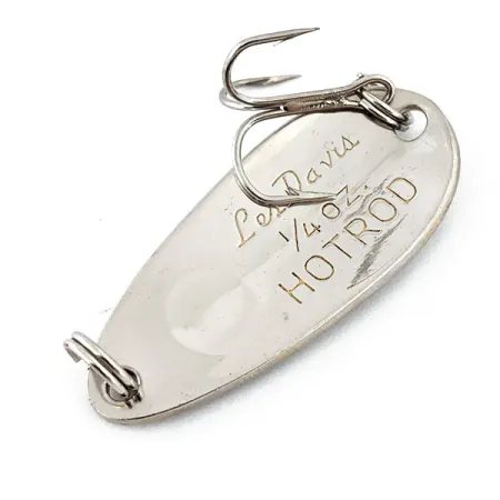 Vintage Luhr Jensen ​Les Davis Hotrod , 1/4oz Nickel / Red fishing spoon #14911
