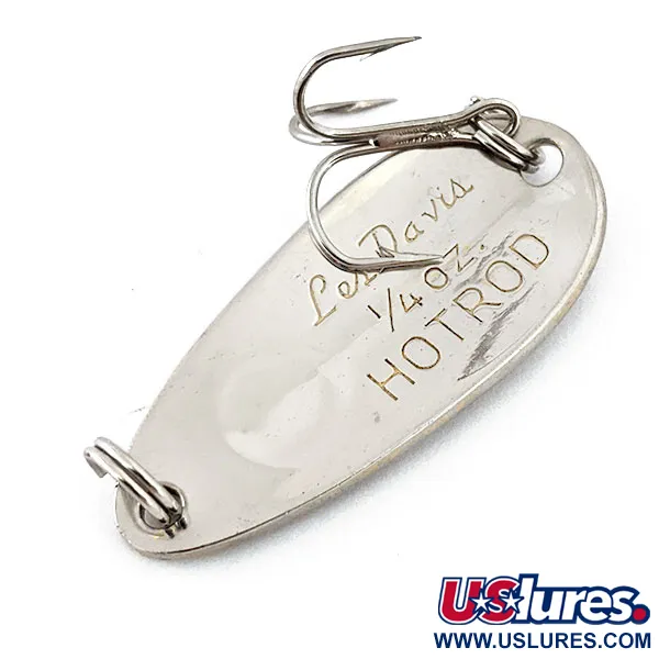 Vintage Luhr Jensen ​Les Davis Hotrod , 1/4oz Nickel / Red fishing spoon #14911