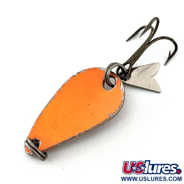 Vintage Acme K.O. Wobbler , 1/8oz Nickel / Orange fishing spoon #14913
