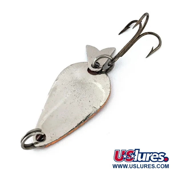 Vintage Acme K.O. Wobbler , 1/8oz Nickel / Orange fishing spoon #14913