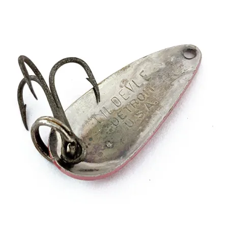 Vintage Eppinger Dardevle Lildevle, 1/8oz Red / White / Nickel fishing spoon #14915