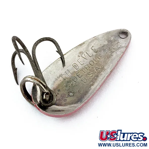 Vintage  Eppinger Dardevle Lildevle, 1/8oz Red / White / Nickel fishing spoon #14915
