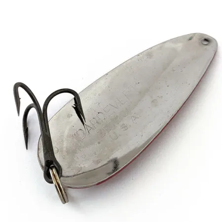 Vintage Eppinger Dardevle Dardevlet, 3/4oz Red / White / Nickel fishing spoon #14917