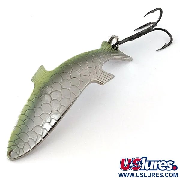 Vintage Acme Phoebe, 1/2oz Nickel / Green fishing spoon #14919