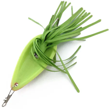 Vintage Heddon Moss Boss, 1/3oz Chartreuse fishing spoon #14925