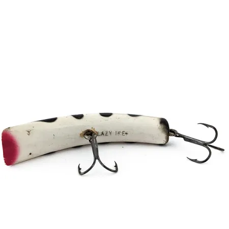 Vintage Lazy Ike, 1/2oz White / Black fishing lure #14927