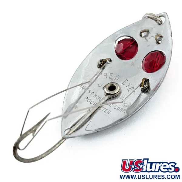 Vintage  Hofschneider Weedless Red Eye Junior, 1/2oz Nickel / Red Eyes fishing spoon #14937