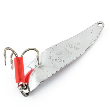 Vintage Mepps Syclops 2, 3/5oz Silver / Red fishing spoon #14941