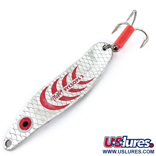 Vintage   Mepps Syclops 2, 3/5oz Silver / Red fishing spoon #14941