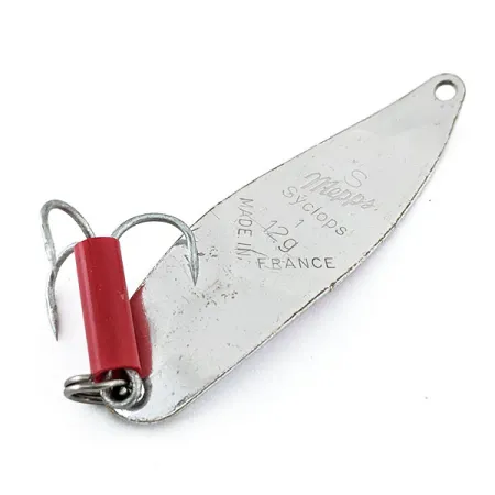 Vintage Mepps Syclops 1, 2/5oz Silver / Pink fishing spoon #14942