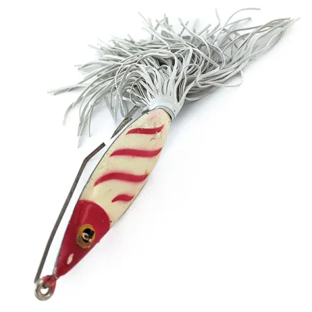 Vintage Fred Arbogast #3 Hawaiian, 3/5oz Red / White / Silver fishing spoon #14946