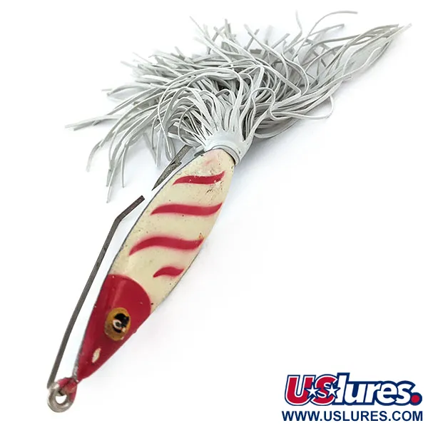 Vintage Fred Arbogast #3 Hawaiian, 3/5oz Red / White / Silver fishing spoon #14946