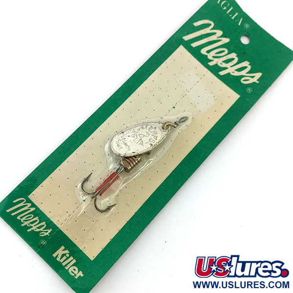 Mepps Aglia 2 (1980s), 3/16oz Silver spinning lure #17554