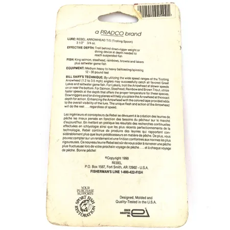 Rebel Arrowhead, 3/5oz Gold (Gold Plated) fishing spoon #16187