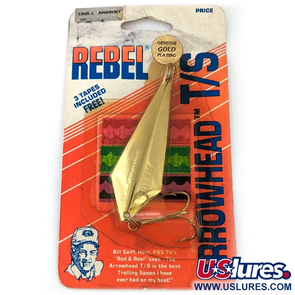   Rebel Arrowhead, 3/5oz Gold (Gold Plated) fishing spoon #16187