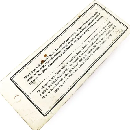 Vintage Weedless Johnson Silver Minnow (1970s), 1/2oz fishing spoon #14978