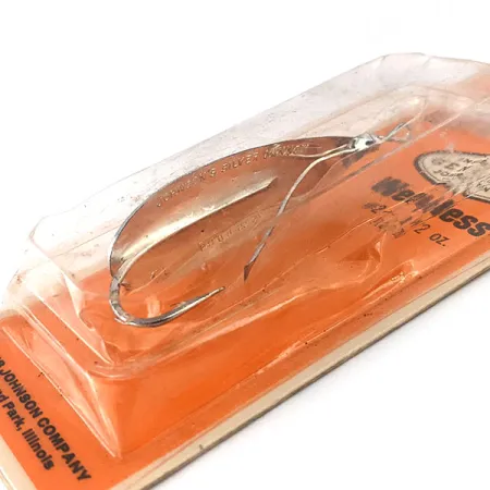 Vintage Weedless Johnson Silver Minnow (1970s), 1/2oz fishing spoon #14978
