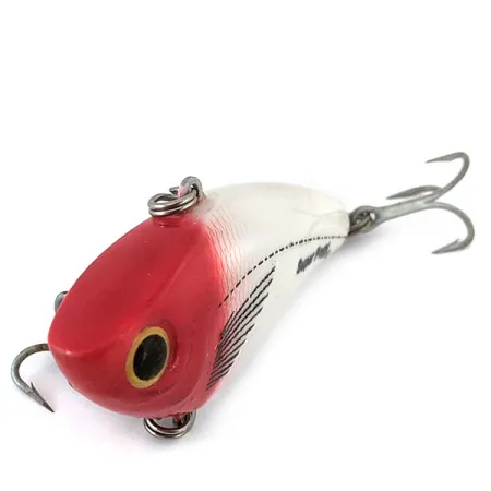 Vintage ​Bomber Super Pogy , 1 1/4oz White / Red fishing lure #14991