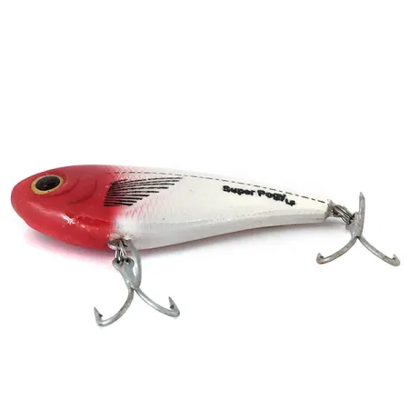 Vintage ​Bomber Super Pogy , 1 1/4oz White / Red fishing lure #14991
