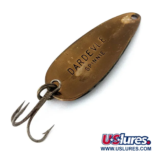 Vintage  Eppinger Dardevle Spinnie, 1/3oz Bronze (Brass) / Black fishing spoon #15001