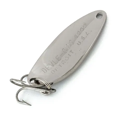 Vintage Eppinger Dardevle Devle Dog 5200, 1/4oz Nickel fishing spoon #15830