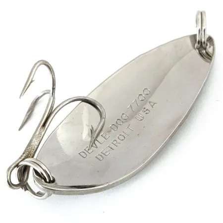 Vintage Eppinger Dardevle Devle Dog 7700, 1/2oz Nickel fishing spoon #15003