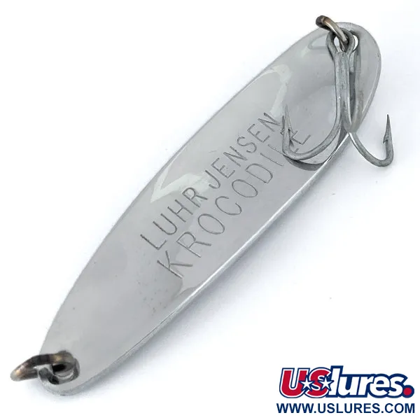 Vintage  Luhr Jensen Krocodile Die #7, 2 1/2oz Nickel fishing spoon #15013