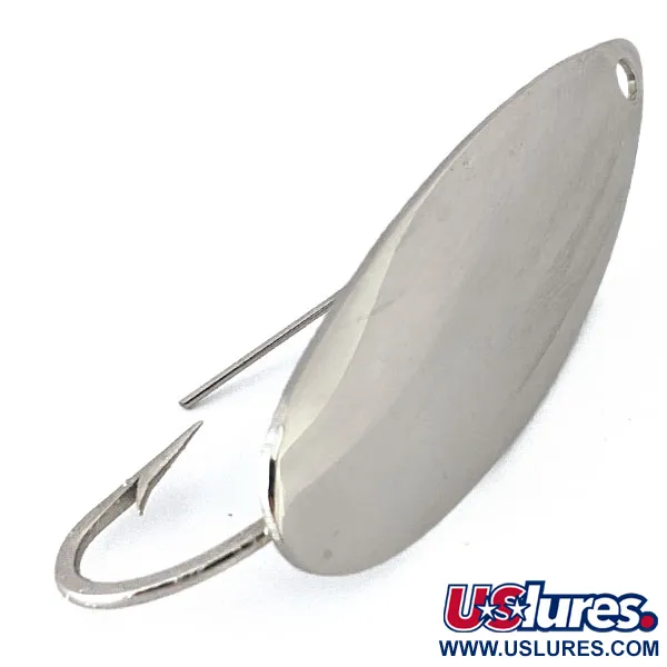 Vintage Weedless Atlantic Lures Celebrated Weedless​, 1/3oz Nickel fishing spoon #15016