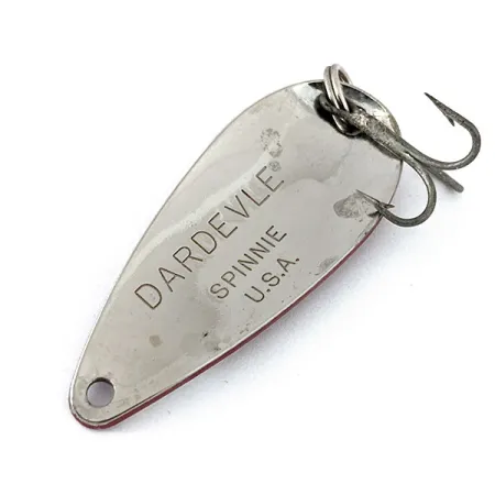 Vintage Eppinger Dardevle Spinnie, 1/3oz Red / White / Nickel fishing spoon #15018