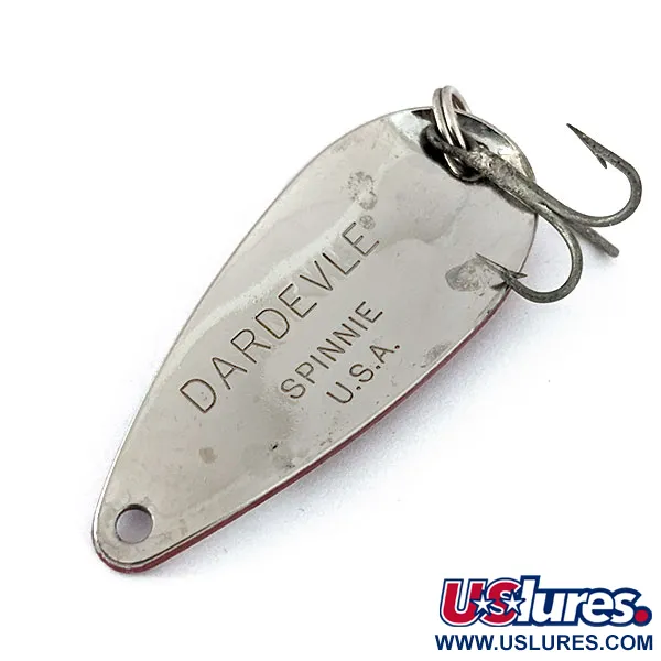 Vintage  Eppinger Dardevle Spinnie, 1/3oz Red / White / Nickel fishing spoon #15018