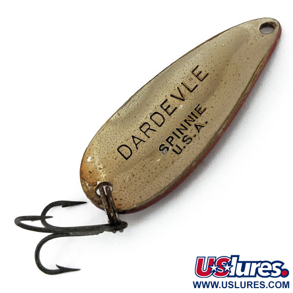 Vintage  Eppinger Dardevle Spinnie, 1/3oz Red / Bronze (Brass) fishing spoon #15036