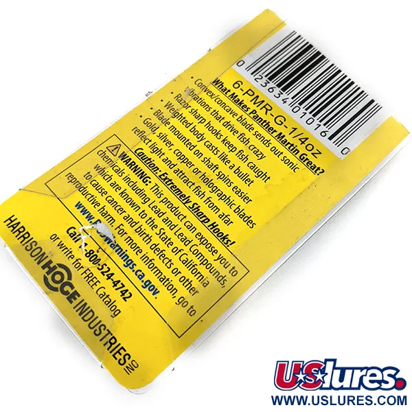   Panther Martin 6, 3/16oz Gold spinning lure #15071